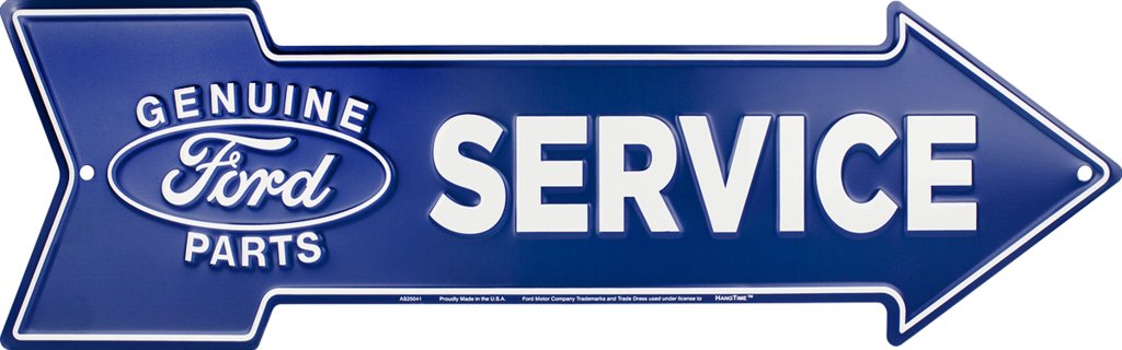 Metal Sign - Genuine Ford Service Arrow