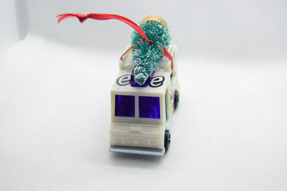 Ice Cream Food Truck Christmas Ornament with Tree