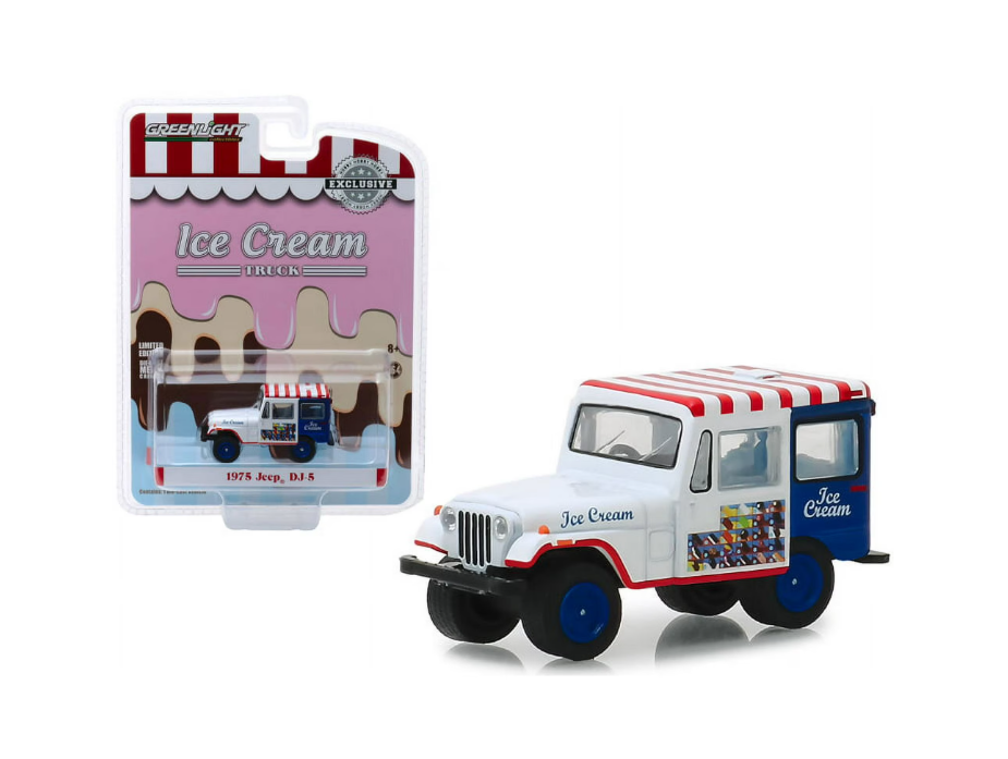 1975 Jeep DJ-5 Ice Cream Truck "Hobby Exclusive" 1/64 Diecast Model Car by Greenlight
