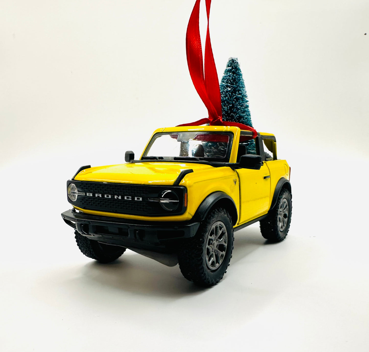 Yellow Ford Bronco Convertible Ornament