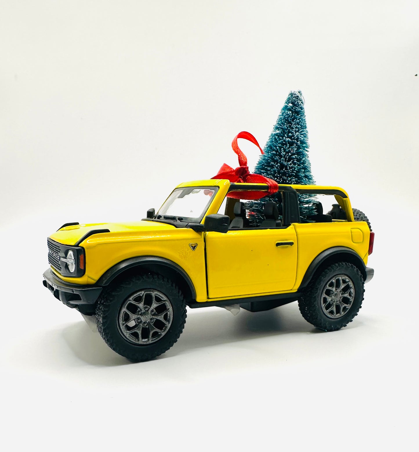 Yellow Ford Bronco Convertible Ornament