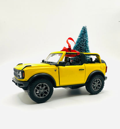 Yellow Ford Bronco Convertible Ornament