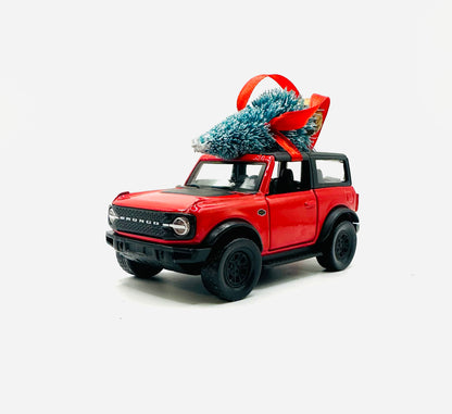 Red 2Door Ford Bronco Convertible Ornament