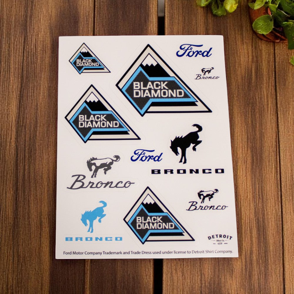 Sticker Sheet - Ford Bronco Black Diamond