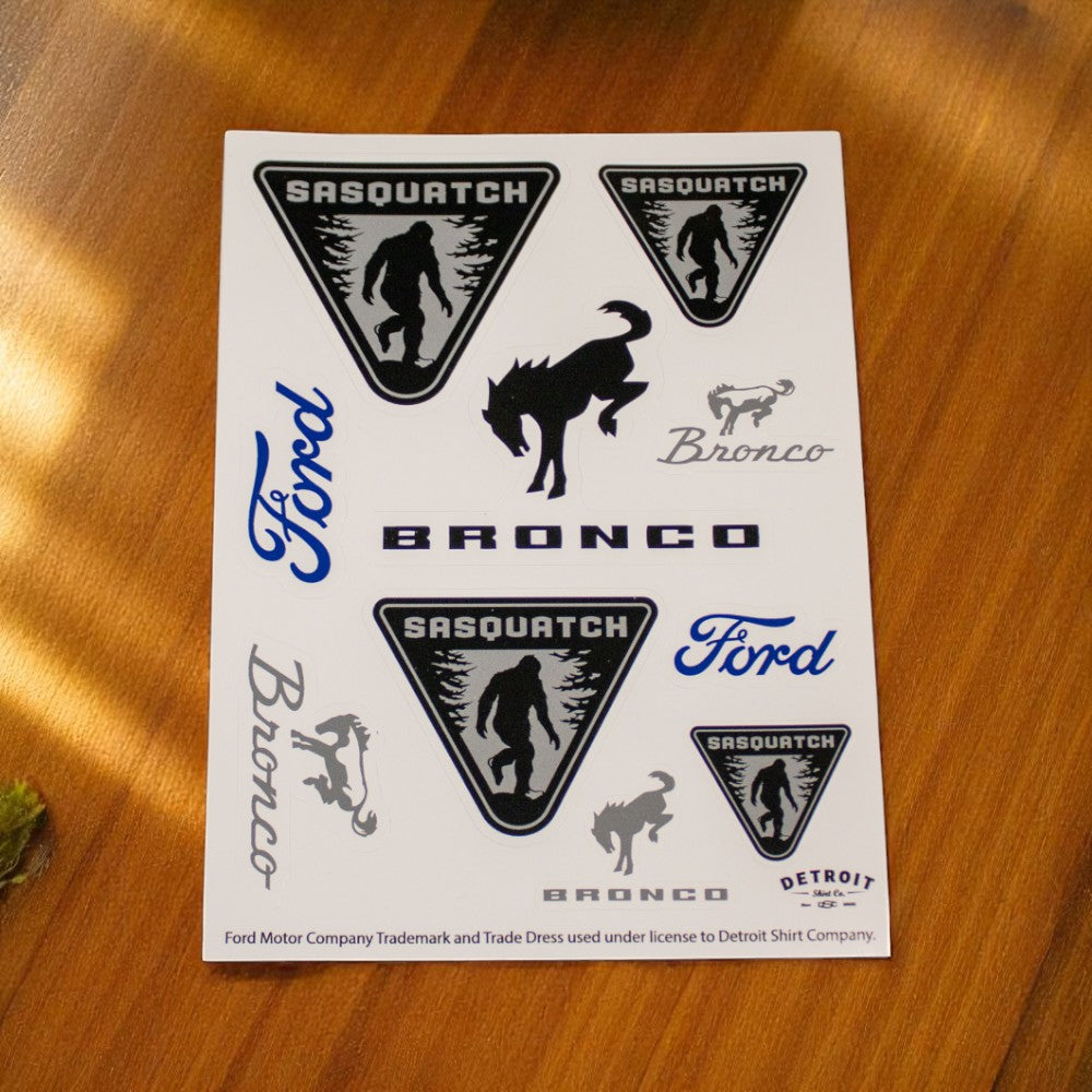 Sticker Sheet - Ford Bronco Sasquatch