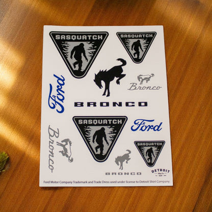 Sticker Sheet - Ford Bronco Sasquatch