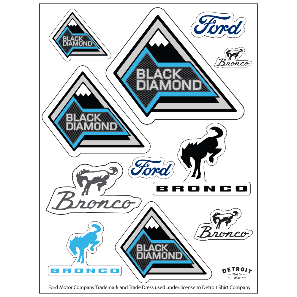 Sticker Sheet - Ford Bronco Black Diamond
