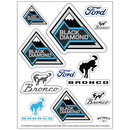 Sticker Sheet - Ford Bronco Black Diamond