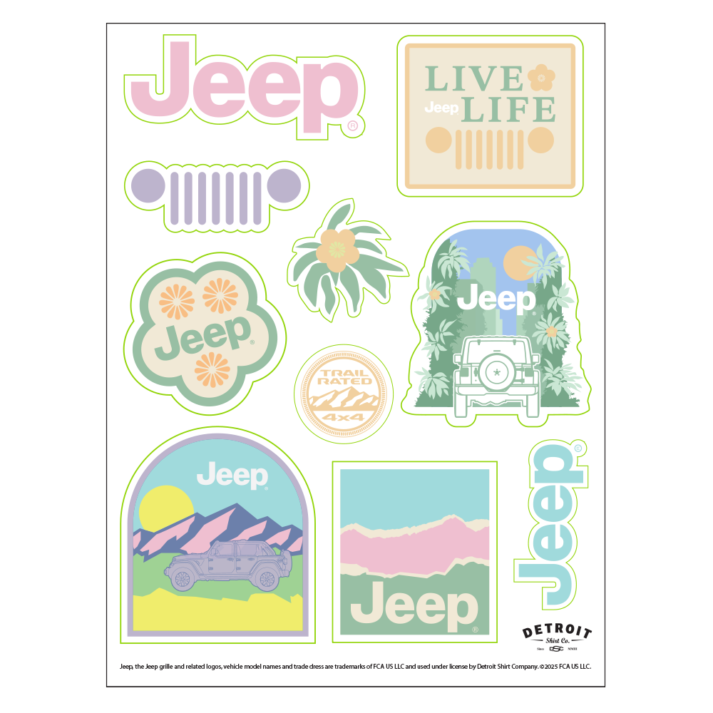 Sticker  Sheet - Jeep® Pastel