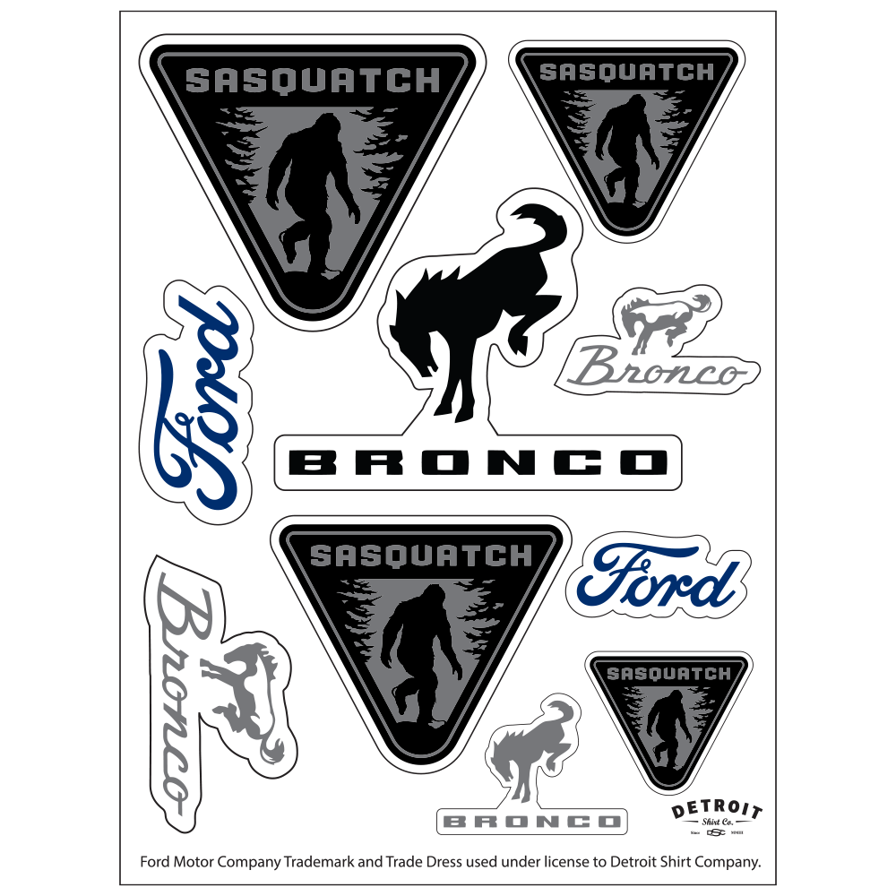 Sticker Sheet - Ford Bronco Sasquatch
