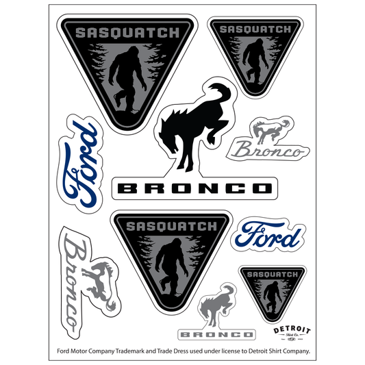Sticker Sheet - Ford Bronco Sasquatch