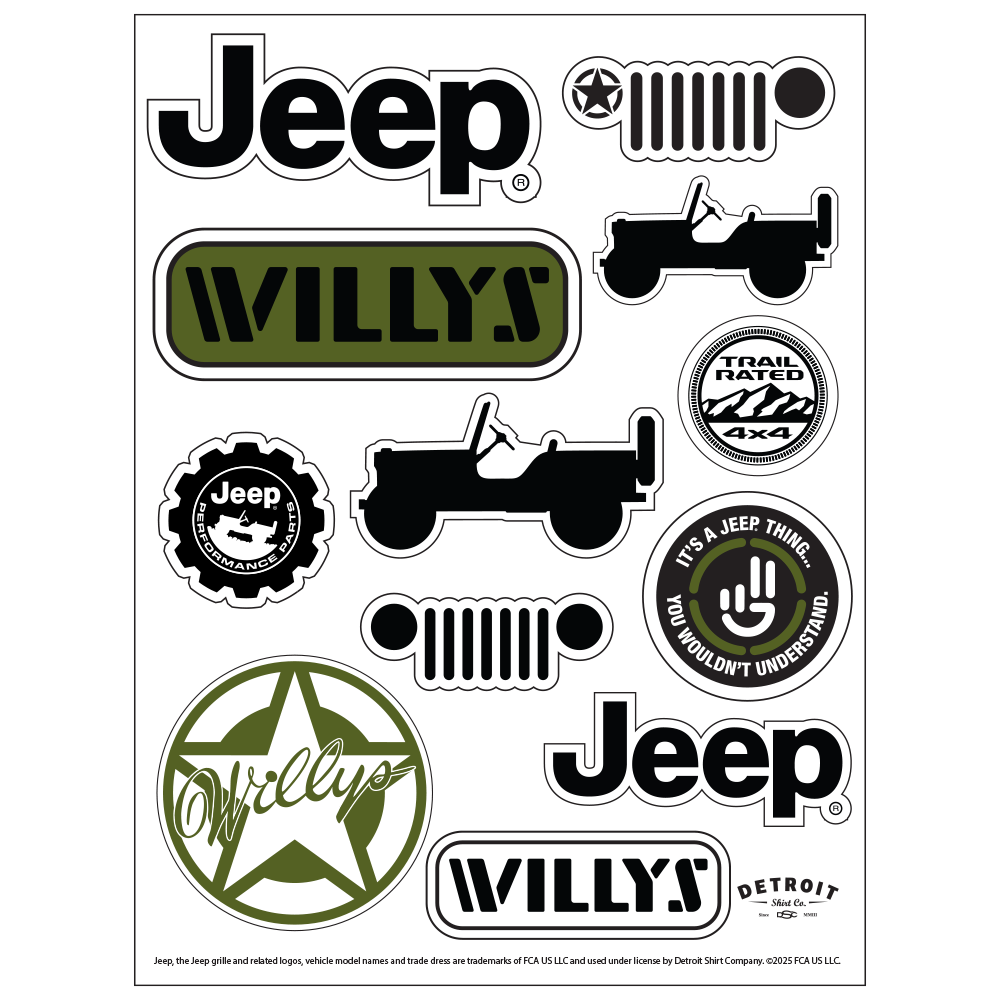 Sticker Sheet - Jeep® Willys