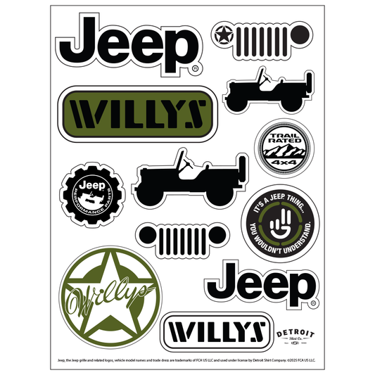 Sticker Sheet - Jeep® Willys
