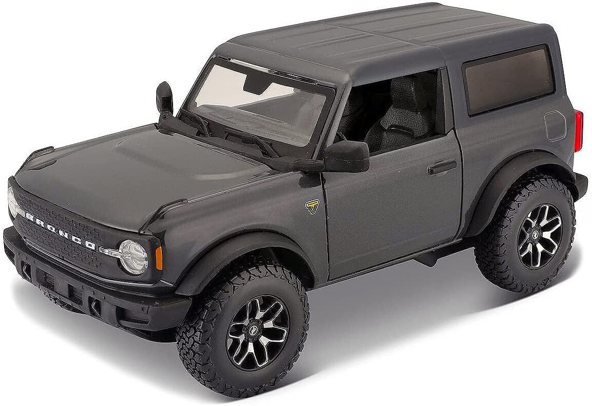 2021 Ford Bronco Badlands Gray Metallic with Black Top Special Edition 1/24 Diecast Model Car by Maisto 31530