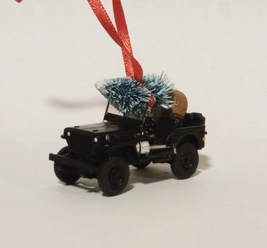 1942 Jeep Willys Diecast  Ornament with Tree