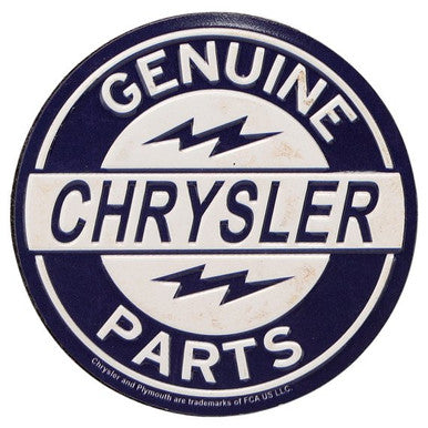 CHYRSTLER GENUINE PARTS EMBOSSED TIN MAGNET — Offroad Collectibles.