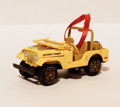 Diecast Jeep CJ Yellow Ornament