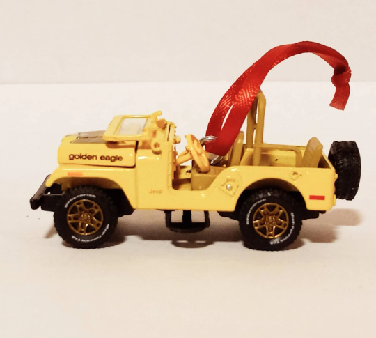 Diecast Jeep CJ Yellow Ornament