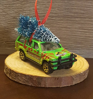 Jurassic Park Ford Explorer Christmas Ornament with Tree