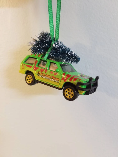 Jurassic Park Ford Explorer Christmas Ornament with Tree