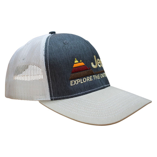 Hat - Jeep Explore The Outdoors - Heather Navy/Khaki/White — Offroad Collectibles.