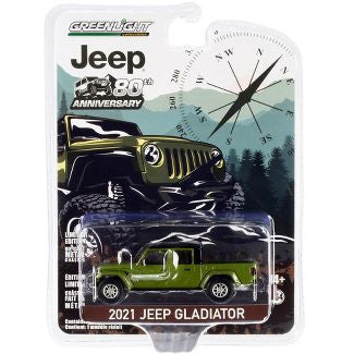 2021 Jeep Gladiator Pickup Truck Green with Black Top Jeep 80th Anniv