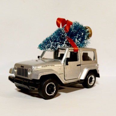 Jeep Wrangler JK Rubicon Silver with Tree Ornament