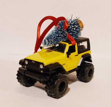 Jeep Wrangler JK 2 Door Yellow with Tree Ornament