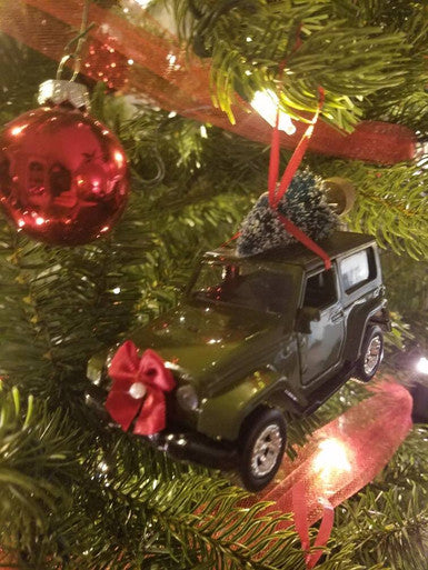 Green Jeep Wrangler Rubicon 2 door Jk Ornament