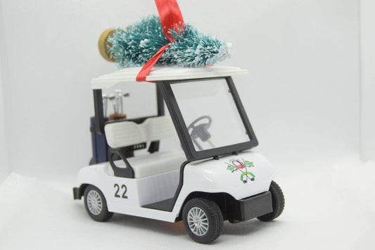 Golf Cart Ornament with Tree