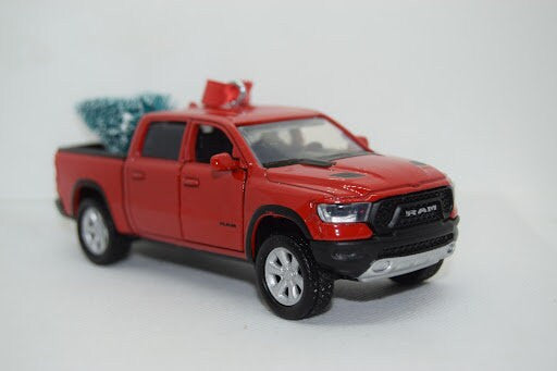 Dodge Ram 1500 Red Truck Ornament with Tree