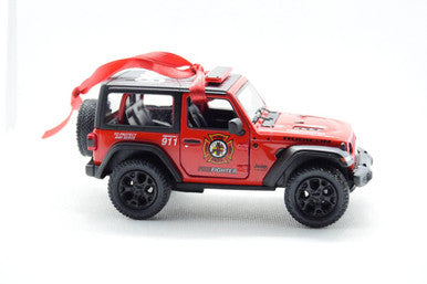 Fire Department Jeep Wrangler JL No Tree Ornament