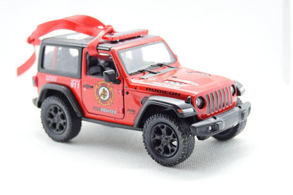 Fire Department Jeep Wrangler JL No Tree Ornament