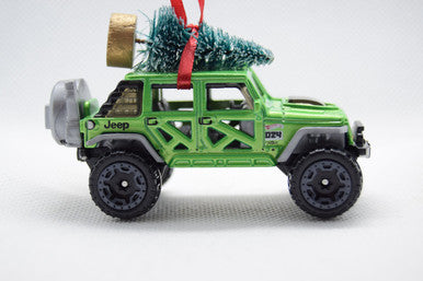 Jeep Wrangler JKU Green Christmas Ornament