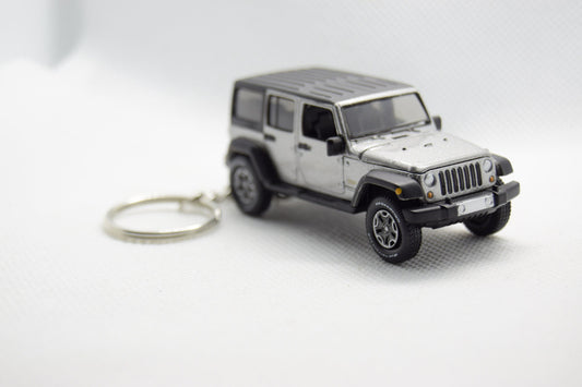 Jeep Wrangler JKU Unlmited Key Chain Silver