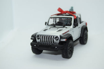 Silver Jeep Wrangler JL Rubicon Ornament