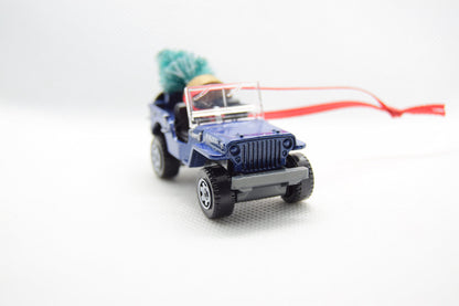 Jeep Willys Ornament with Tree