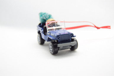 Jeep Willys Ornament with Tree