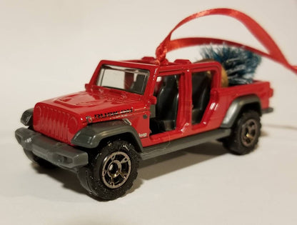 Jeep Gladiator JT Red Ornament with Tree