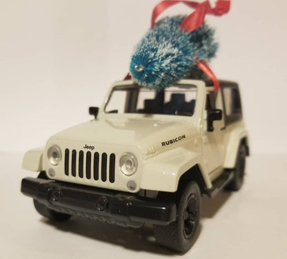 Jeep Wrangler White JK 2 Door with Tree Ornament
