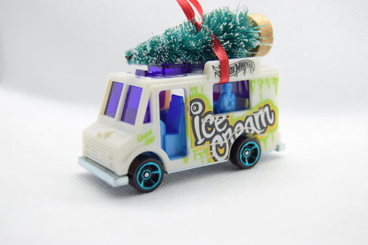 Ice Cream Food Truck Christmas Ornament with Tree