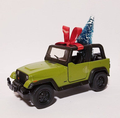 Jeep.Wrangler YJ Christmas Ornament with Tree