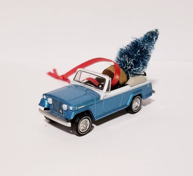 Jeep Jeepster Convertible Ornament with Tree
