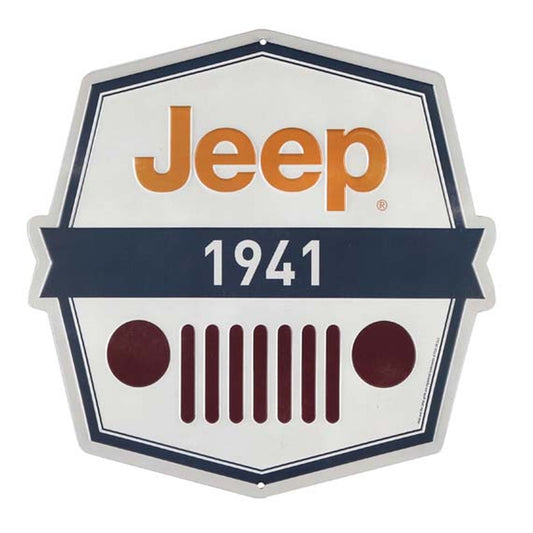 JEEP 1941 OCTAGON EMBOSSED TIN SIGN — Offroad Collectibles.