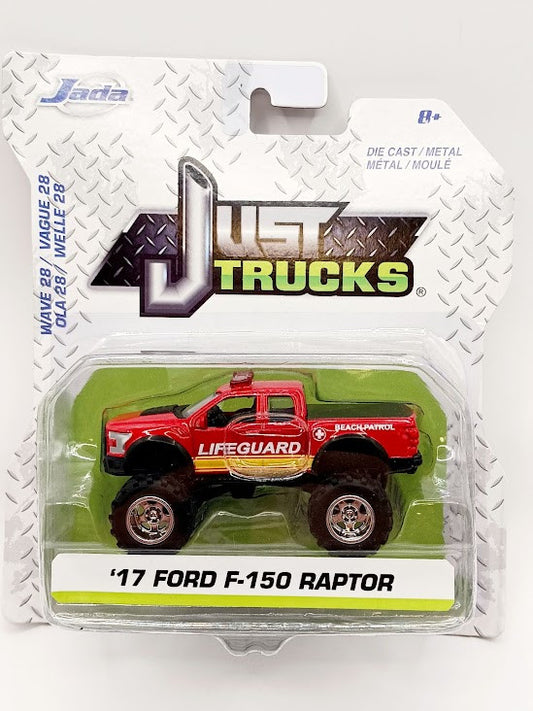 Jada Just Trucks '17 Ford F-150 Raptor Red Pickup Truck 1:64 Lifeguard Patrol