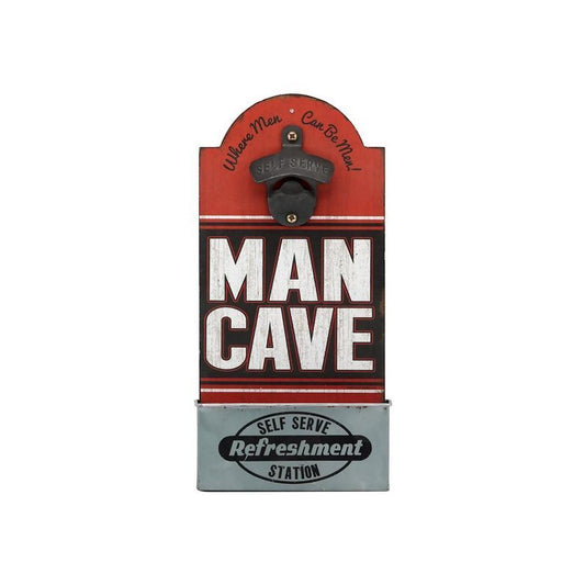 METAL AND MDF BOTTLE OPENER - MAN CAVE