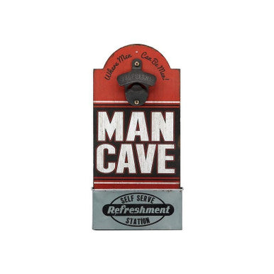 METAL AND MDF BOTTLE OPENER - MAN CAVE