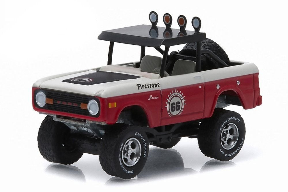 Greenlight Collectibles 1:64 Scale Diecast Model All-Terrain Series 2 - 1966 Ford Baja Bronco 4x4 Red White