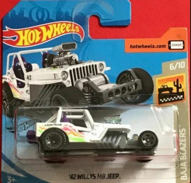 Hot Wheels Baja Blazers '42 Willys MB Jeep - White (Short Card)