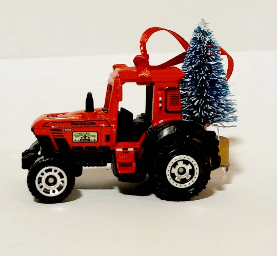 Tractor Red Christmas Tree Ornament
